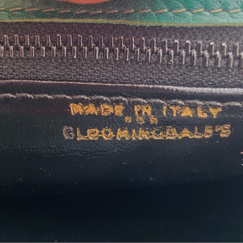Bloomingdale’s Italian Leather and Suede Purse with Lucite Handle - Picture 5 of 5